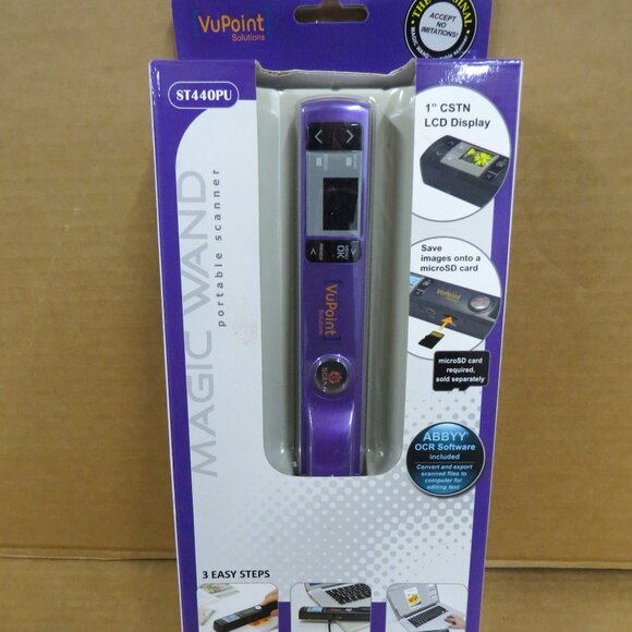 Magic Wand Portable Scanner Scan Connect View ST440PU Purple NEW IOB - Picture 1 of 8
